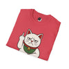 Maneki-Neko Repelling Cat - Adult T-Shirt
