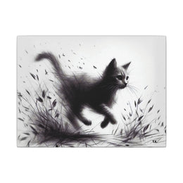 Canvas Wrap - Charcoal Garden Cat #1 - Unframed