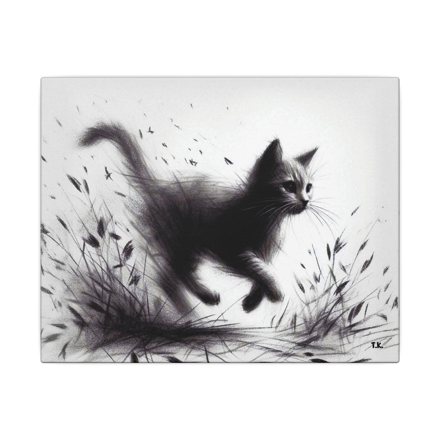 Canvas Wrap - Charcoal Garden Cat #1 - Unframed