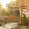 Cats Defend this House - Garden Flag