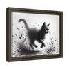 Gallery Canvas Wraps - Charcoal Garden Cat #1 - Framed
