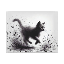 Canvas Wrap - Charcoal Garden Cat #1 - Unframed