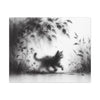 Canvas Wrap - Charcoal Garden Cat #5 - Unframed