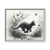 Gallery Canvas Wraps - Charcoal Garden Cat #3 - Framed
