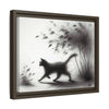 Gallery Canvas Wraps - Charcoal Garden Cat #2 - Framed