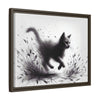 Gallery Canvas Wraps - Charcoal Garden Cat #1 - Framed