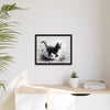 Gallery Canvas Wraps - Charcoal Garden Cat #1 - Framed