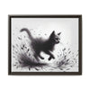 Gallery Canvas Wraps - Charcoal Garden Cat #1 - Framed