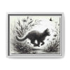 Gallery Canvas Wraps - Charcoal Garden Cat #3 - Framed