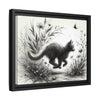 Gallery Canvas Wraps - Charcoal Garden Cat #3 - Framed