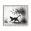 Gallery Canvas Wraps - Charcoal Garden Cat #2 - Framed