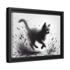 Gallery Canvas Wraps - Charcoal Garden Cat #1 - Framed