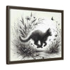 Gallery Canvas Wraps - Charcoal Garden Cat #3 - Framed