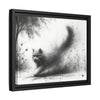 Gallery Canvas Wraps - Charcoal Garden Cat #4 - Framed