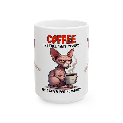 Coffee Disdain  - Ceramic Mug, (11oz, 15oz)