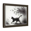 Gallery Canvas Wraps - Charcoal Garden Cat #2 - Framed