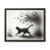 Gallery Canvas Wraps - Charcoal Garden Cat #2 - Framed