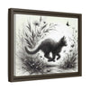 Gallery Canvas Wraps - Charcoal Garden Cat #3 - Framed