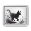Gallery Canvas Wraps - Charcoal Garden Cat #1 - Framed