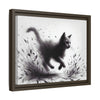 Gallery Canvas Wraps - Charcoal Garden Cat #1 - Framed