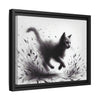 Gallery Canvas Wraps - Charcoal Garden Cat #1 - Framed