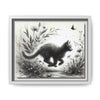 Gallery Canvas Wraps - Charcoal Garden Cat #3 - Framed