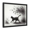 Gallery Canvas Wraps - Charcoal Garden Cat #2 - Framed