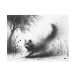 Canvas Wrap - Charcoal Garden Cat #4 - Unframed