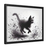 Gallery Canvas Wraps - Charcoal Garden Cat #1 - Framed
