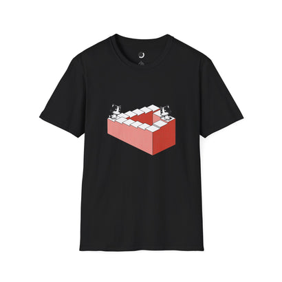 Penrose Stairs Sad Cat T-Shirt