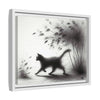 Gallery Canvas Wraps - Charcoal Garden Cat #2 - Framed