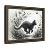 Gallery Canvas Wraps - Charcoal Garden Cat #3 - Framed