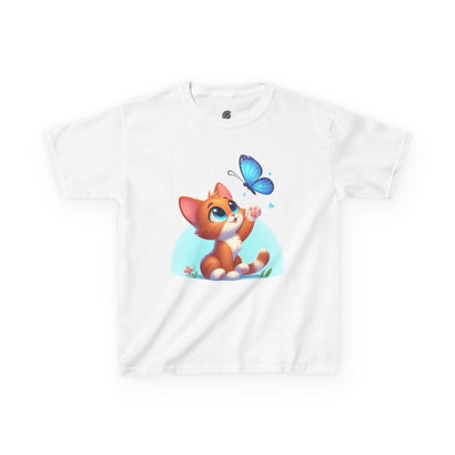 Cute Cat and Butterfly - Youth T-Shirt