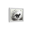 Gallery Canvas Wraps - Charcoal Garden Cat #3 - Framed