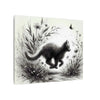 Canvas Wrap - Charcoal Garden Cat #3 - Unframed