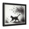 Gallery Canvas Wraps - Charcoal Garden Cat #2 - Framed