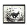 Gallery Canvas Wraps - Charcoal Garden Cat #3 - Framed