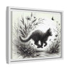 Gallery Canvas Wraps - Charcoal Garden Cat #3 - Framed