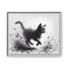 Gallery Canvas Wraps - Charcoal Garden Cat #1 - Framed