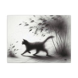 Canvas Wrap - Charcoal Garden Cat #2 - Unframed