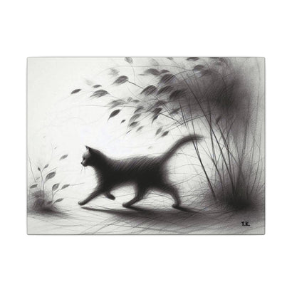 Canvas Wrap - Charcoal Garden Cat #2 - Unframed