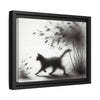 Gallery Canvas Wraps - Charcoal Garden Cat #2 - Framed