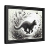 Gallery Canvas Wraps - Charcoal Garden Cat #3 - Framed
