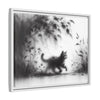 Gallery Canvas Wraps - Charcoal Garden Cat #5 - Framed