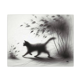 Canvas Wrap - Charcoal Garden Cat #2 - Unframed