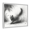Gallery Canvas Wraps - Charcoal Garden Cat #4 - Framed