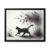 Gallery Canvas Wraps - Charcoal Garden Cat #2 - Framed