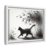 Gallery Canvas Wraps - Charcoal Garden Cat #2 - Framed
