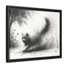 Gallery Canvas Wraps - Charcoal Garden Cat #4 - Framed