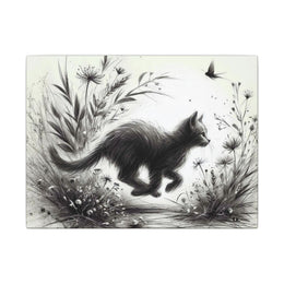 Canvas Wrap - Charcoal Garden Cat #3 - Unframed